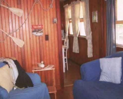 Comfortable living room in Cabin 4 – rustic style cozy cabin in Hot Springs
