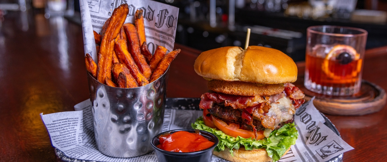 pic of some food to eat while you are here. homemade hamburger and french fries and a drink